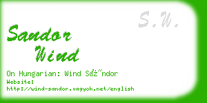 sandor wind business card